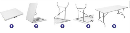STÓŁ PIKNIKOWY CATERINGOWY BANKIETOWY OGRODOWY ROZKŁADANY TURYSTYCZNY 180