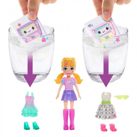 Polly Pocket - Imprezowa moda Zestaw z lalką + 16 akcesoriów HRD65