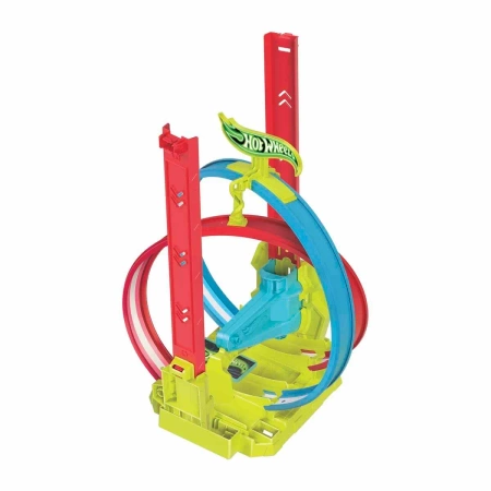 WYRZUTNIA HOT WHEELS NEON SPEEDERS MATTEL ŚWIECĄCA PĘTLA AUTA