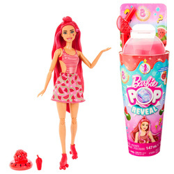 BARBIE POP REVEAL LALKA OWOCOWY SOK ARBUZ NIESPODZIANKI ZESTAW KUBEK SLIME