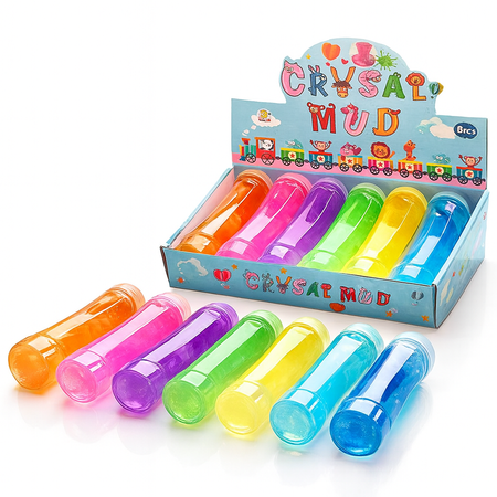 SLIME TUBKI MASA PLASTYCZNA GLUTY DUZY ZESTAW DLA DZIECI KOLOROWE 6 SZT