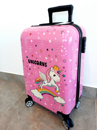 EDNOROŻEC UNICORN WALIZKA DLA DZIECI NA KÓLKACH BAGAŻ PODRÓŻNA SZYFR