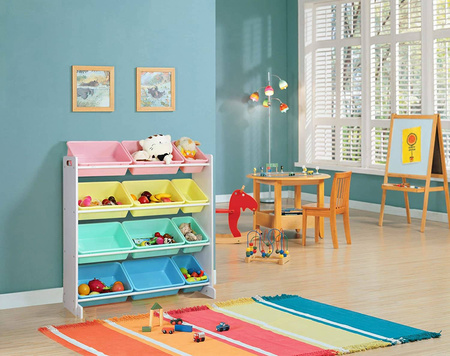 DUŻY REGAŁ ORGANIZER POJEMNIKI NA ZABAWKI DZIECI