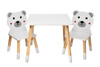 BIAŁY STOLIK STÓŁ MIŚ MISIE DLA DZIECI 2 KRZESŁA