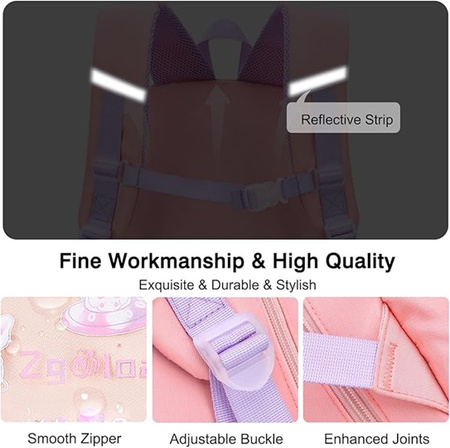 TORNISTER PLECAK SZKOLNY KRÓLIK CEKINY 1-3 SZKOŁY