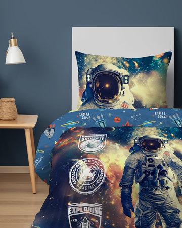 POŚCIEL DZIECIĘCA MŁODZIEŻOWA ASTRONAUTA 160x200cm KOSMOS PLANETY NASA
