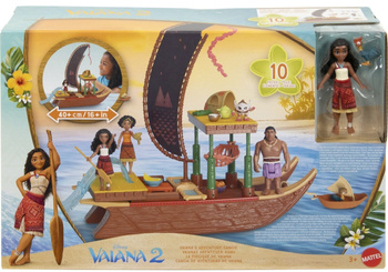 Disney Vaiana 2 ZESTAW LALECZKA MOANA I DUŻA ŁÓDŹ KAJAK FIGURKA HEIHEI