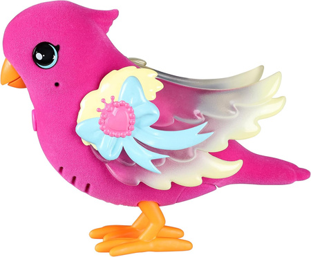 Little Live Pets Ptaszek Ptak śpiewający w klatce 26457 Różowy Klatka