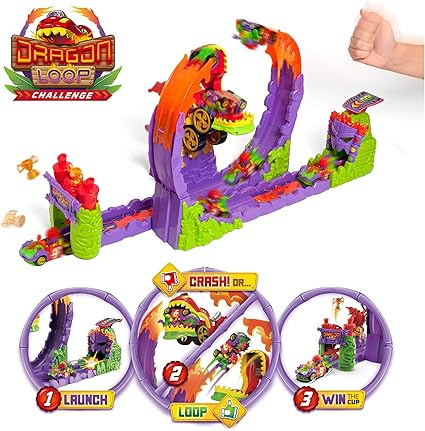 T-RACERS SMOCZA PĘTLA ZESTAW Z WYRZUTNIĄ DRAGON LOOP + POJAZD I KIEROWCA