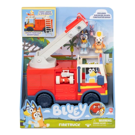 BLUEY BINGO WÓZ STRAŻACKI FIRETRUCK AUTO POJAZD FIGURKI