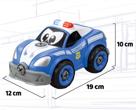 POLICJA AUTO DO SKRĘCANIA ROZKRĘCANIA MAŁY MECHANIK RC STEROWANY DŻWIĘKI