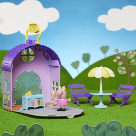 ŚWINKA PEPPA PIG Zestaw RODZINA W LODZIARNI 4 FIGURKI od HASBRO LODY