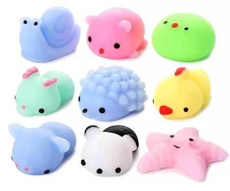 MOCHI SQUISHY FIDGET GNIOTKI PUSH POP IT 9 szt Niespodzianka saszetka
