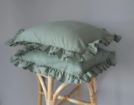 Poduszki Bawełna 40x40 Komplet 2 szt. Miętowe Zielone Falbana