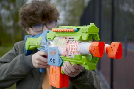 Pistolet Nerf Elite Wyrzutnia Double Punch Blaster 50 strzałek