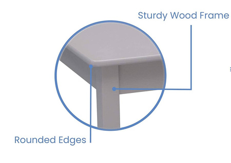 SIWY SZARY STOLIK DREWNIANY STÓŁ 2 KRZESŁA DLA DZIECI MEBLE