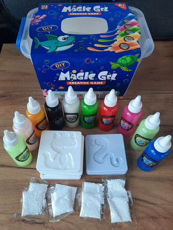 ŻEL 3D DIY KREATYWNY WODNY ZESTAW MASA PLASTYCZNA WALIZKA DZIECI