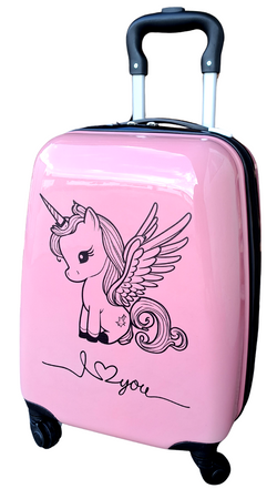 JEDNOROŻEC UNICORN WALIZKA NA KÓŁKACH KABINOWA DLA DZIECI PODRÓŻNA SAMOLOTU