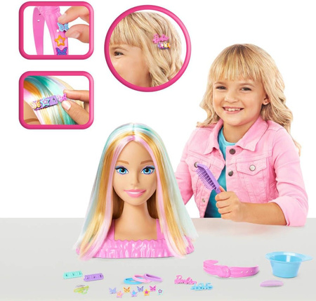 LALKA BARBIE GŁOWA DO STYLIZACJI DELUXE + Akcesoria do stylizacji JFG81