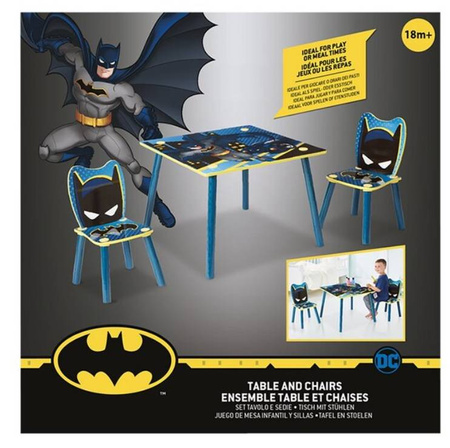 BATMAN STOLIK STÓŁ DREWNIANY DLA DZIECI 2 KRZESŁA