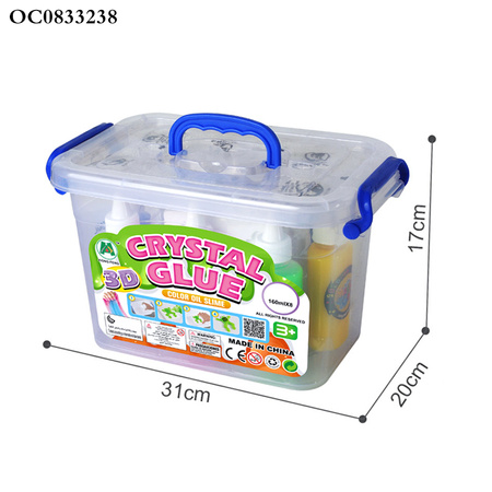 KLEJ ŻEL 3D CRYSTAL GLUE KREATYWNY ZESTAW W WIADERKU MASA PLASTYCZNA