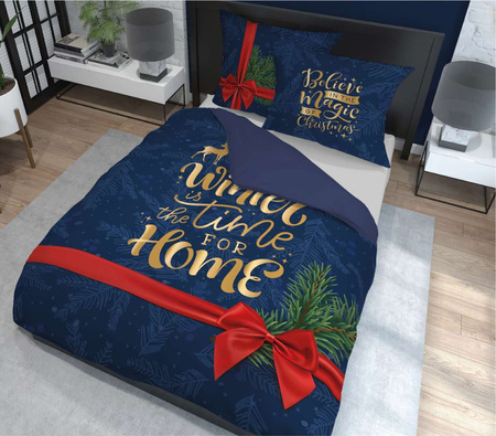 POŚCIEL ŚWIĄTECZNA ŚWIĘTA RENIFERY PREZENT 160X200