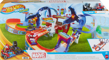 HOT WHEELS MARVEL ZESTAW TORÓW Pajęczynowy tor Spidermana, Podwójny wyścig