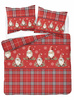 POŚCIEL ŚWIĄTECZNA ŚWIĘTA CZERWONA KRASNAL KRATA BAWEŁNA FLANELA 160X200