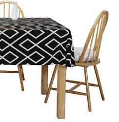 OBRUS NA STÓŁ CZARNY BIAŁY BAWEŁNA 140X240