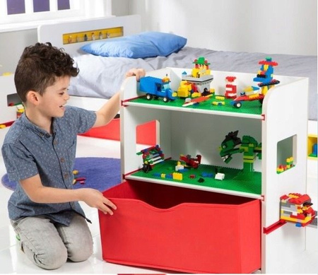 KLOCKI PÓŁKA NA KLOCKI AUTA SKRZYNIA DLA DZIECI POJEMNIK REGAŁ