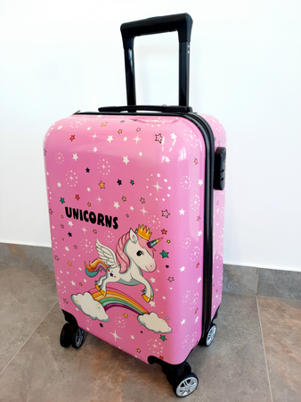 EDNOROŻEC UNICORN WALIZKA DLA DZIECI NA KÓLKACH BAGAŻ PODRÓŻNA SZYFR