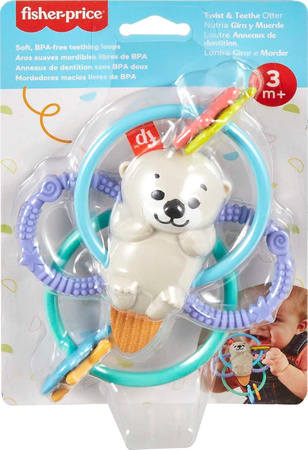 Gryzak na ząbkowanie, z grzechotką Fisher-Price tkanina wielokolorowy