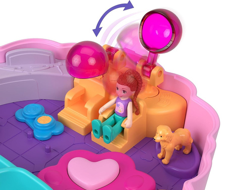 POLLY POCKET ZESTAW TOREBKA KOMPAKTOWA PIESEK PUDEL FRYZJER GROOMER