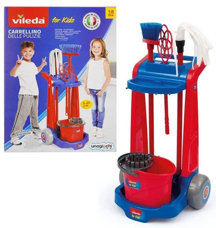 VILEDA Junior WÓZEK DO SPRZĄTANIA DLA DZIECI ZESTAW WIADRO MOP MIOTŁA