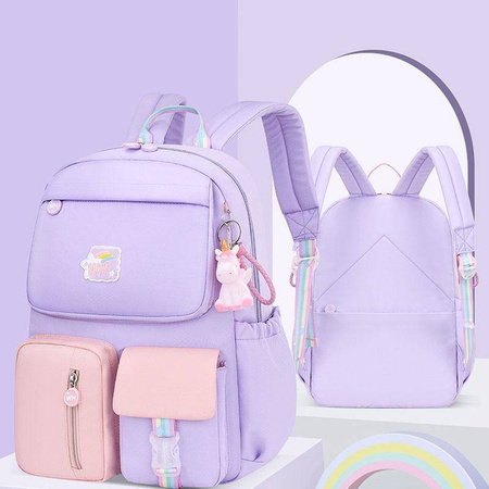 JEDNOROŻEC PLECAK SZKOLNY TORNISTER 1-3 BRELOK ODBLASKI KIESZONKA NA BIDON