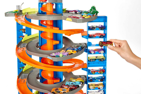 HOT WHEELS ZESTAW ZAKRĘCONY MEGA GARAŻ PARKING