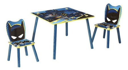 BATMAN STOLIK STÓŁ DREWNIANY DLA DZIECI 2 KRZESŁA