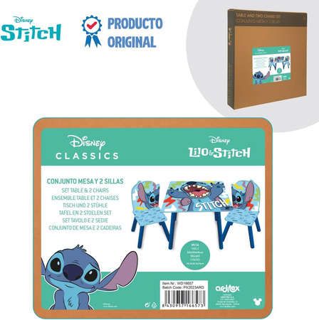 LILO I STITCH STICZ STOLIK STÓŁ DREWNIANY 2 KRZESŁA DLA DZIECI MEBLE