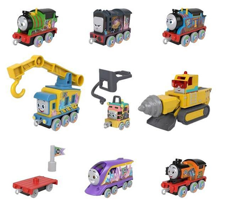 TOMEK I PRZYJACIELE 9 SZT METALOWYCH POJAZDÓW LOKOMOTYWA ZESTAW TAJEMNICA