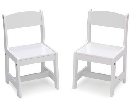 BIAŁY STOLIK DREWNIANY STÓŁ 2 KRZESEŁKA DLA DZIECI MEBLE