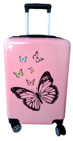 MOTYLKI MOTYLE MOTYL WALIZKA NA KÓŁKACH DZIECIĘCA KABINOWA PODRÓŻNA SZYFR