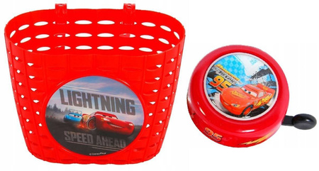 DISNEY CARS AUTA Koszyczek Kosz na rower Dzwonek dla dzieci