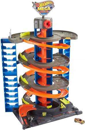 HOT WHEELS ZESTAW ZAKRĘCONY MEGA GARAŻ PARKING