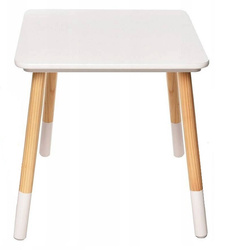 STOLIK DREWNIANY BLAT BIAŁY DLA DZIECI MEBEL DO POKOIKU DZIECKA