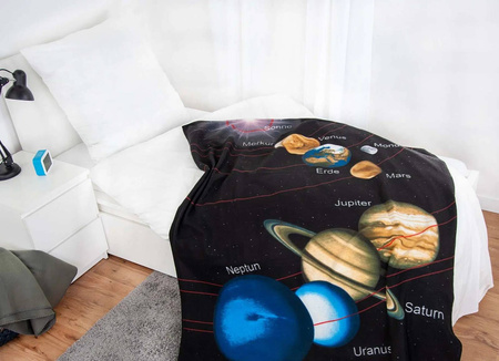 KOSMOS PLANETA CIEPŁY DUŻY KOC KOCYK PLED 130X160