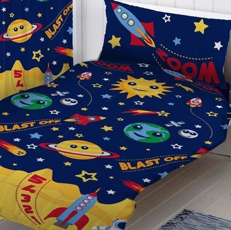 KOSMOS GALAKTYKA PLANETY UKŁAD POŚCIEL 140X200