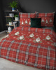 POŚCIEL ŚWIĄTECZNA ŚWIĘTA CZERWONA KRASNAL KRATA BAWEŁNA FLANELA 160X200