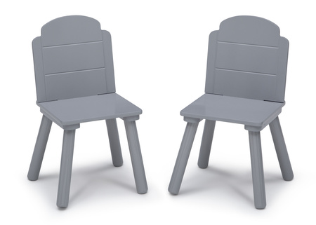 BIAŁY SIWY SZARY STÓŁ STOLIK 2 KRZESŁA DZIECI DREWNIANY ZESTAW + KOSZ