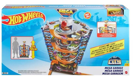 HOT WHEELS ZESTAW ZAKRĘCONY MEGA GARAŻ PARKING