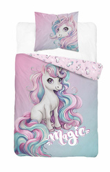 POŚCIEL 140x200 JEDNOROŻEC UNICORN dla dziecka dziecięca MŁODZIEŻOWA RÓŻOWA